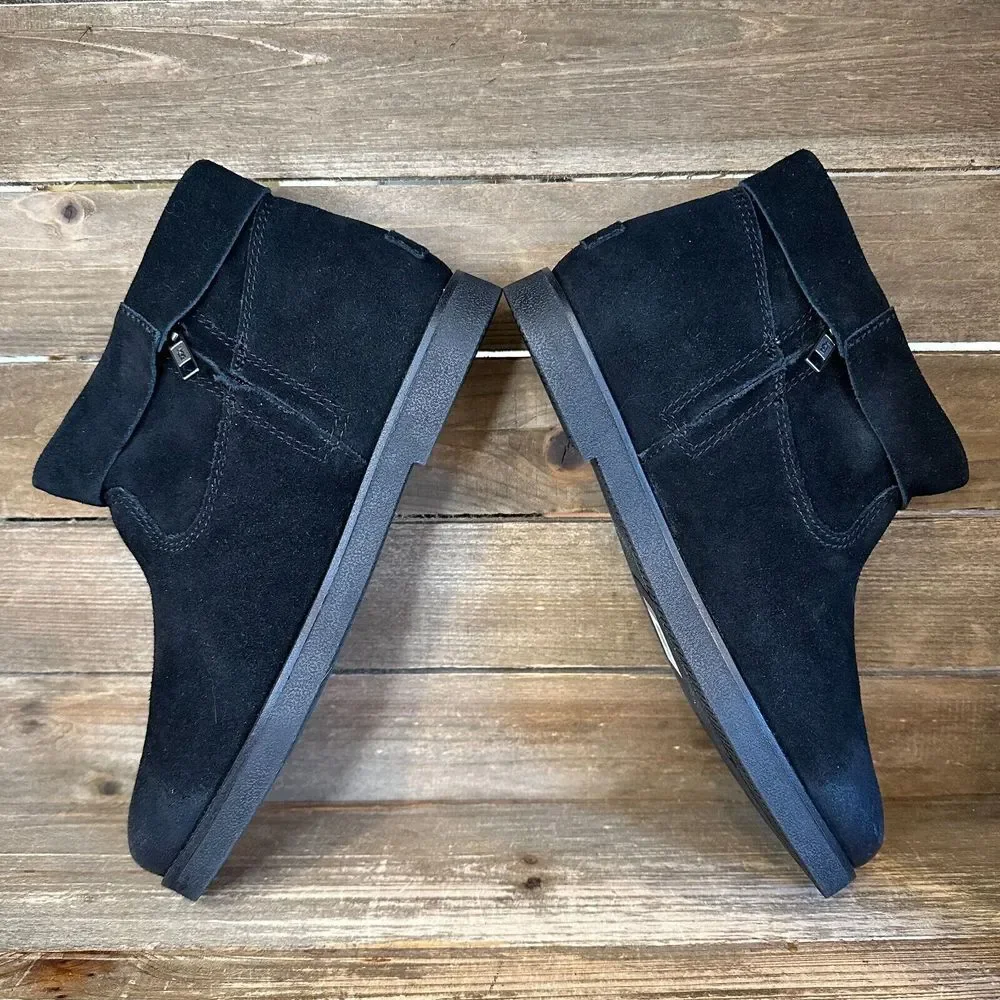 New NWOB Womens UGG Josefene Black Suede Ankle Booties Boots Size 8 M‎